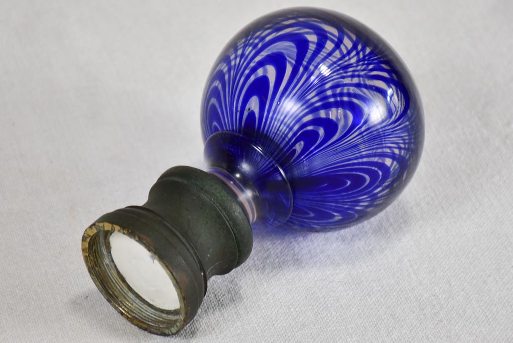 19th-century blue glass balustrade ball