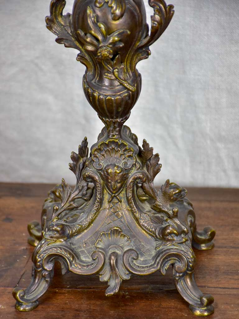 Pair of antique French bronze candlesticks