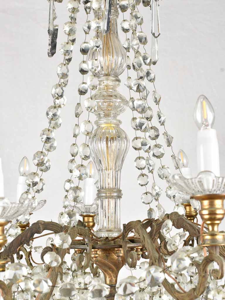 Antique French chandelier with 9 arms 25½" diameter