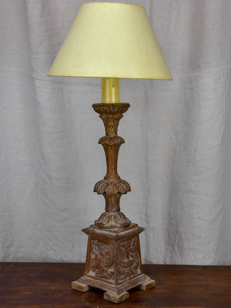 Antique French candlestick table lamp