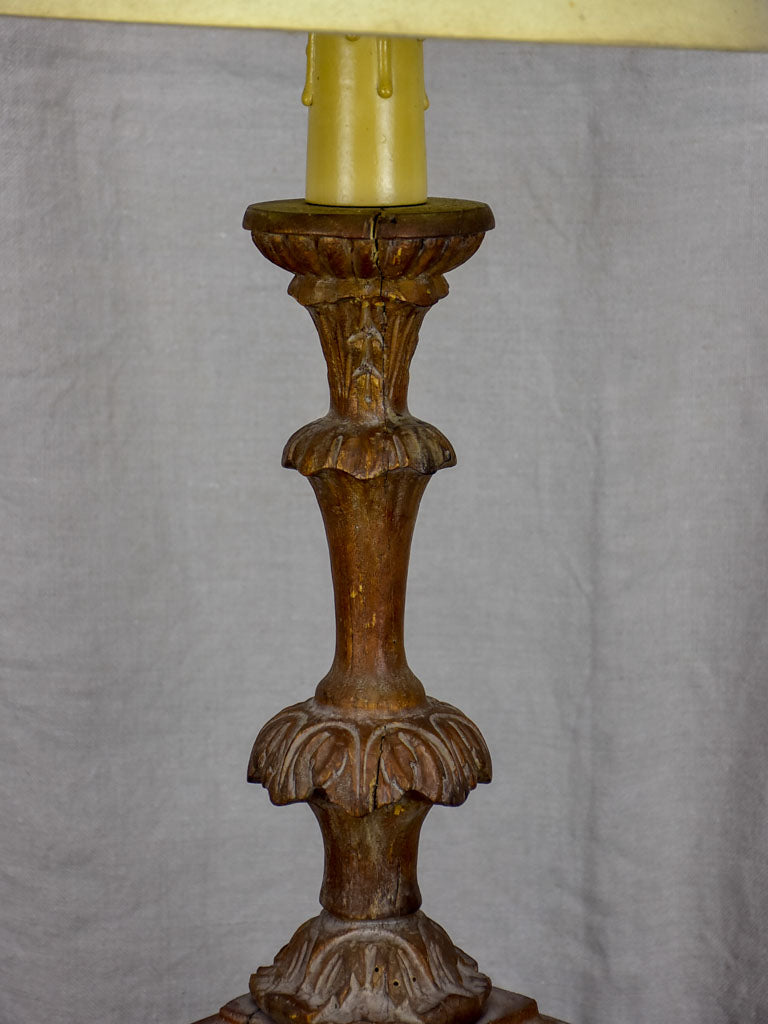 Antique French candlestick table lamp