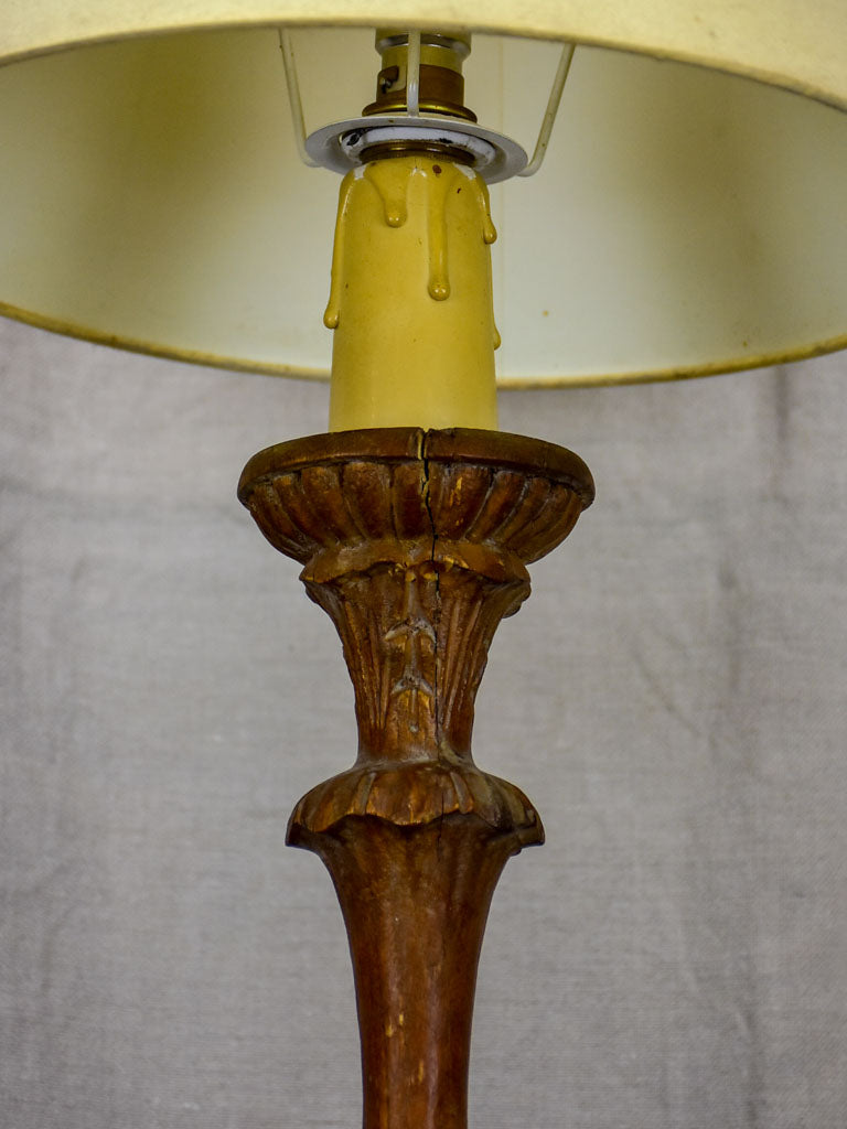 Antique French candlestick table lamp