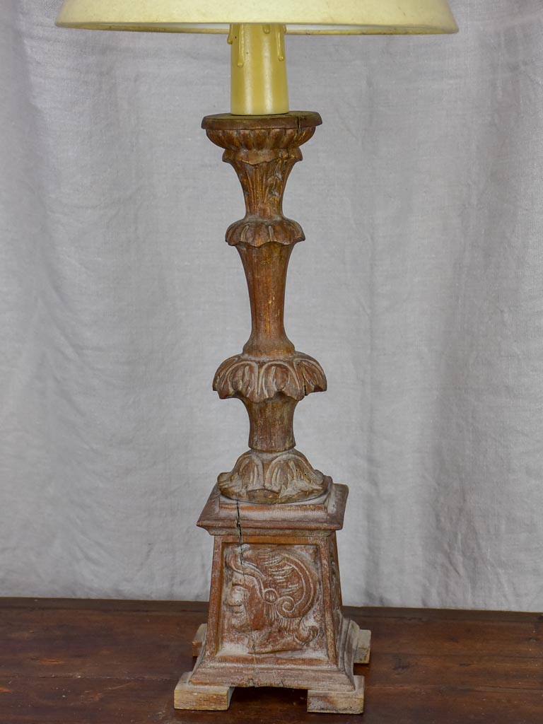 Antique French candlestick table lamp