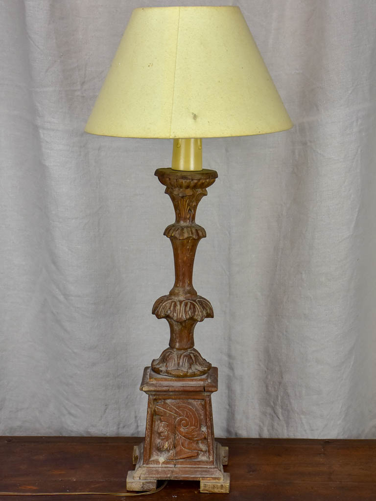 Antique French candlestick table lamp