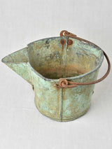 Rustic antique French copper bucket