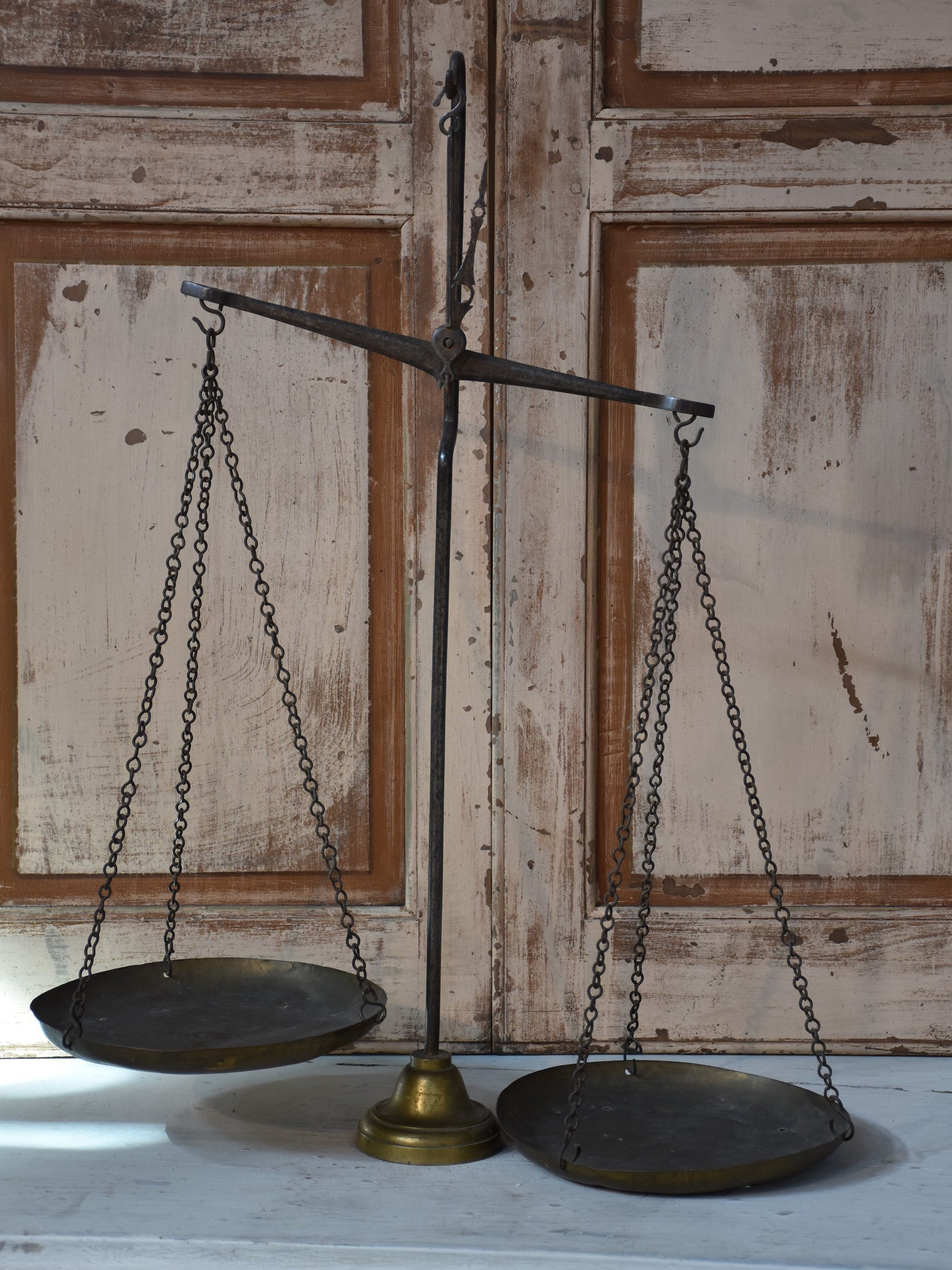 Pair of Antique French Épicerie scales