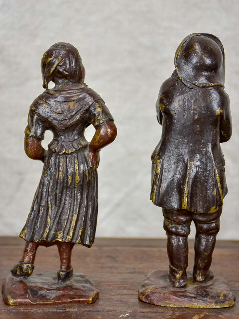 Pair of antique French bronze sculptures