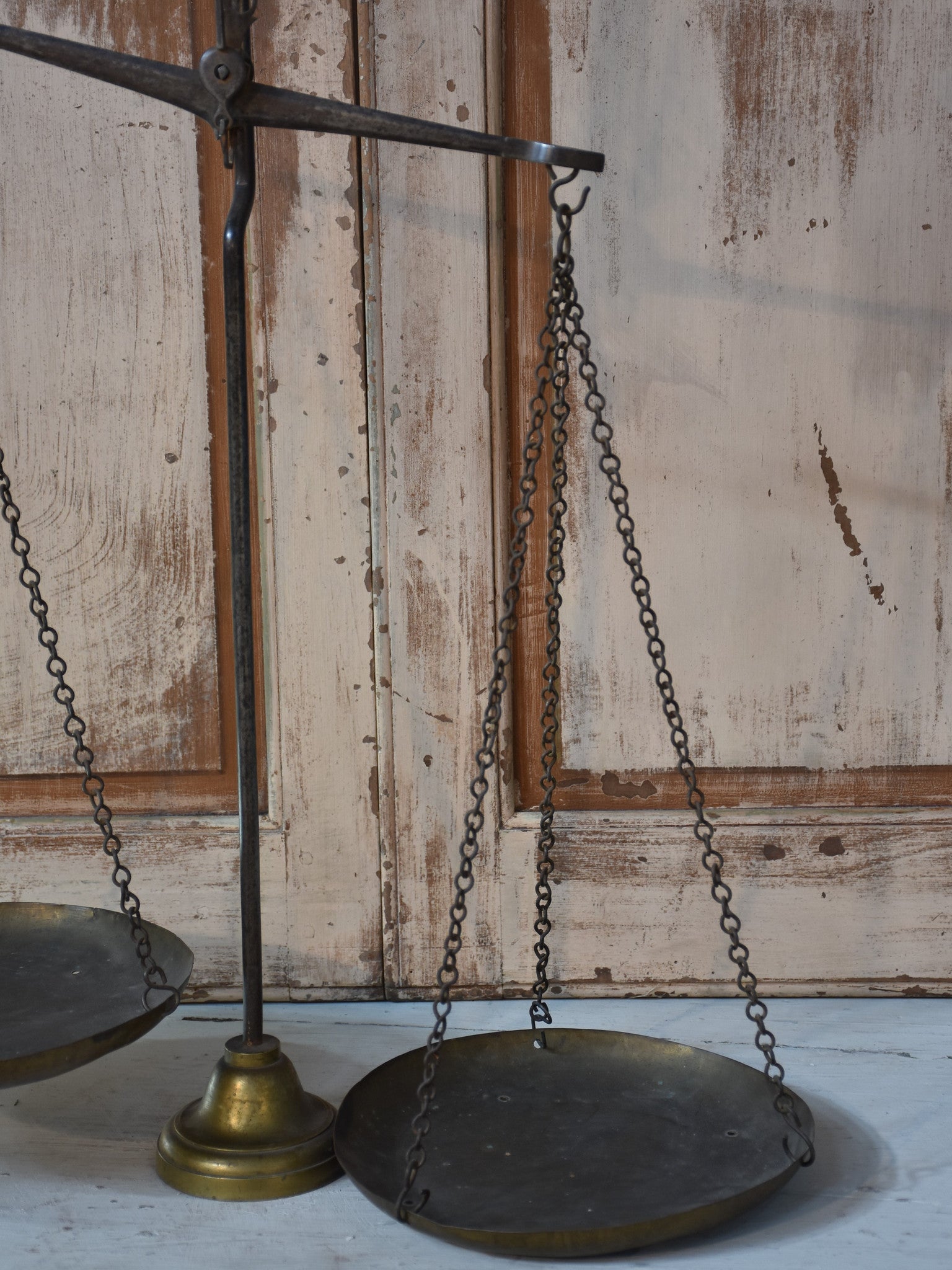 Pair of Antique French Épicerie scales