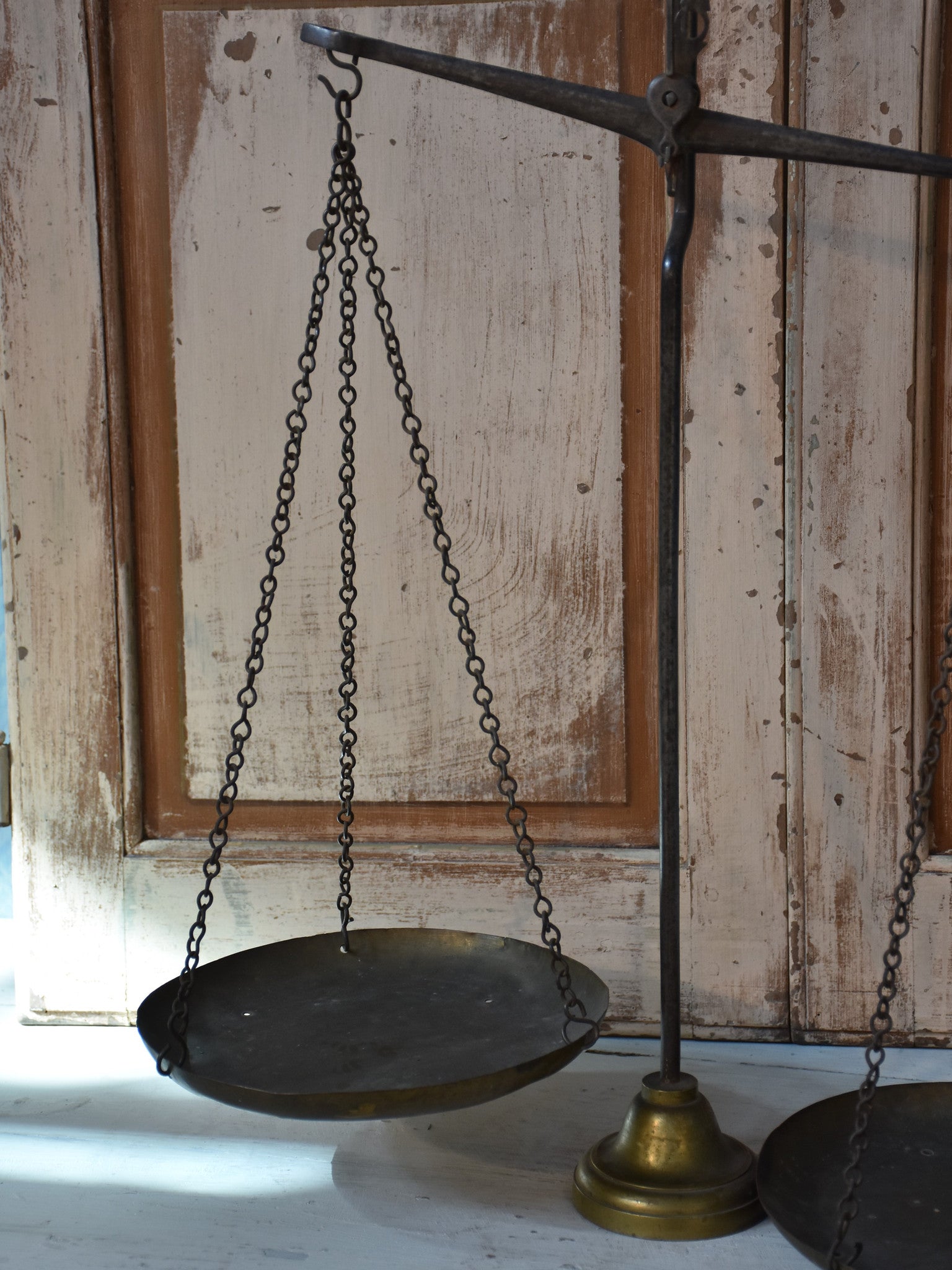 Pair of Antique French Épicerie scales