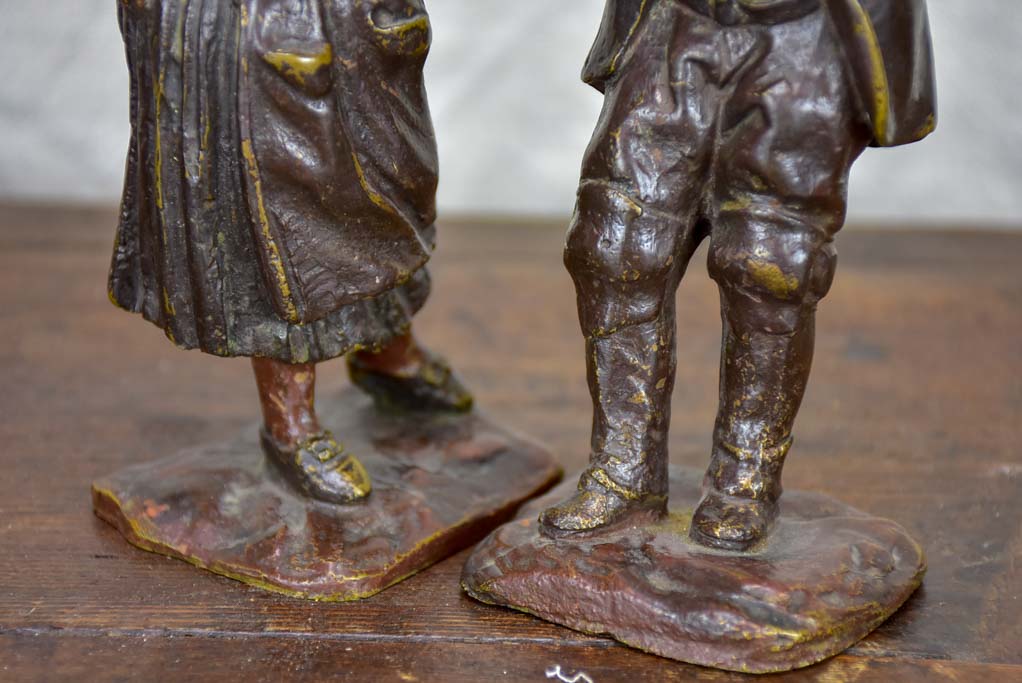 Pair of antique French bronze sculptures