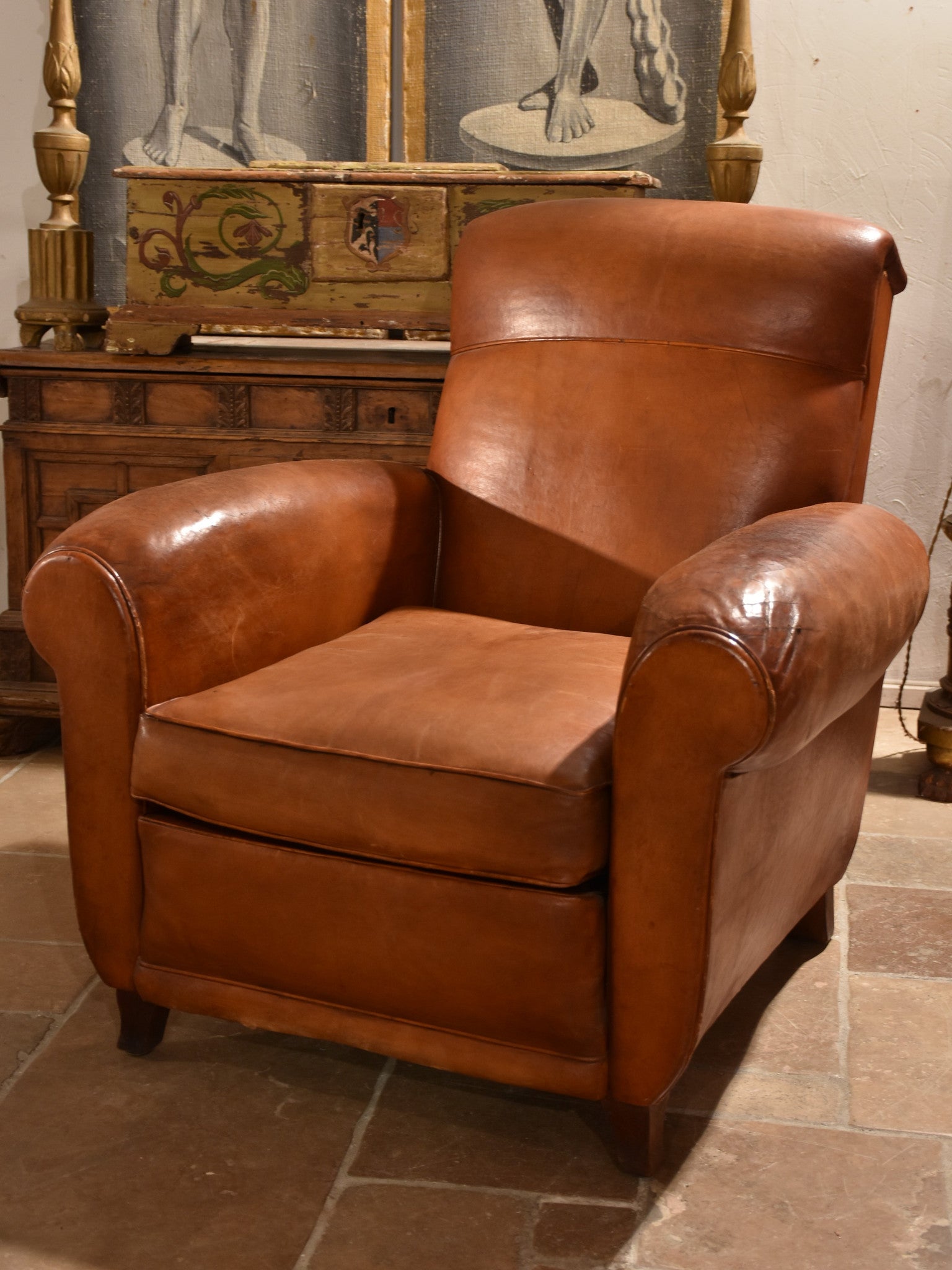 French leather club chair – 1960’s