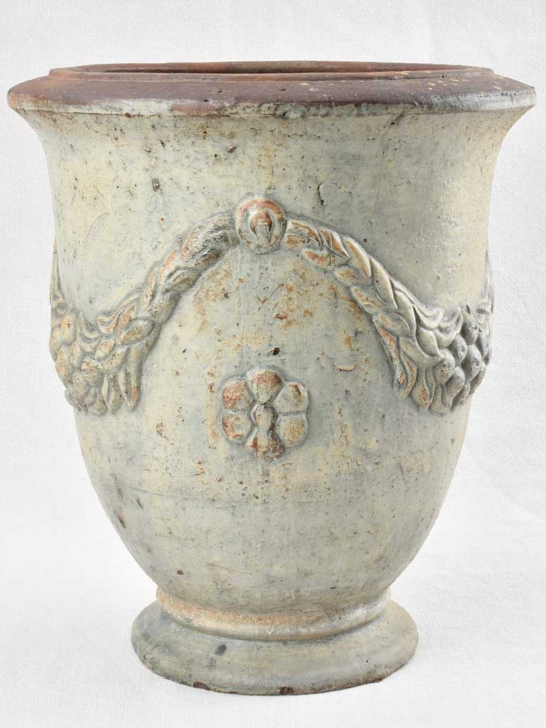 Vintage Anduze Urn with blue gray patina 15¾"