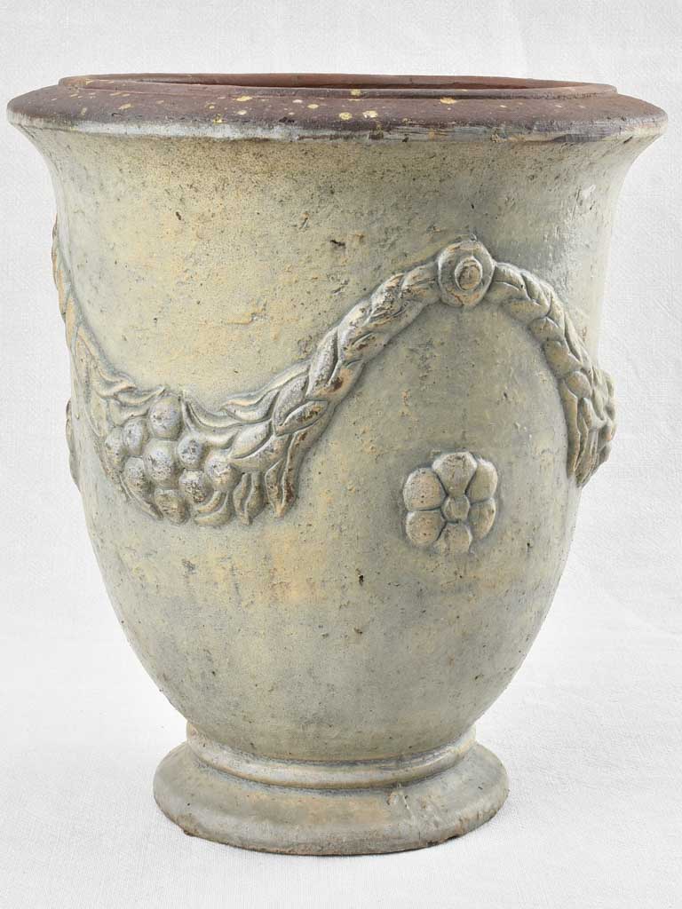 Vintage Anduze Urn with blue gray patina 15¾"