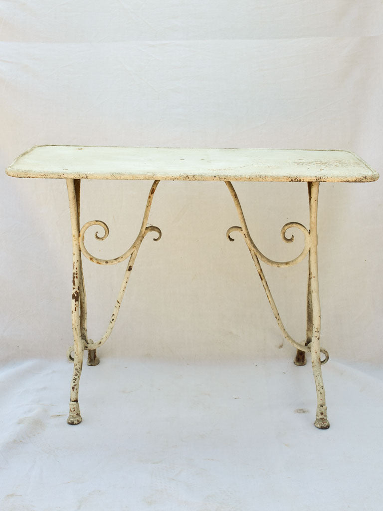 19th Century French garden table with white patina - Saint Sauveur Arras 20" x 39¾"