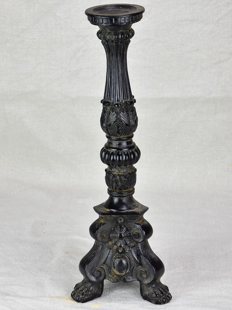 Antique candlestick with black paint finish 15¼"