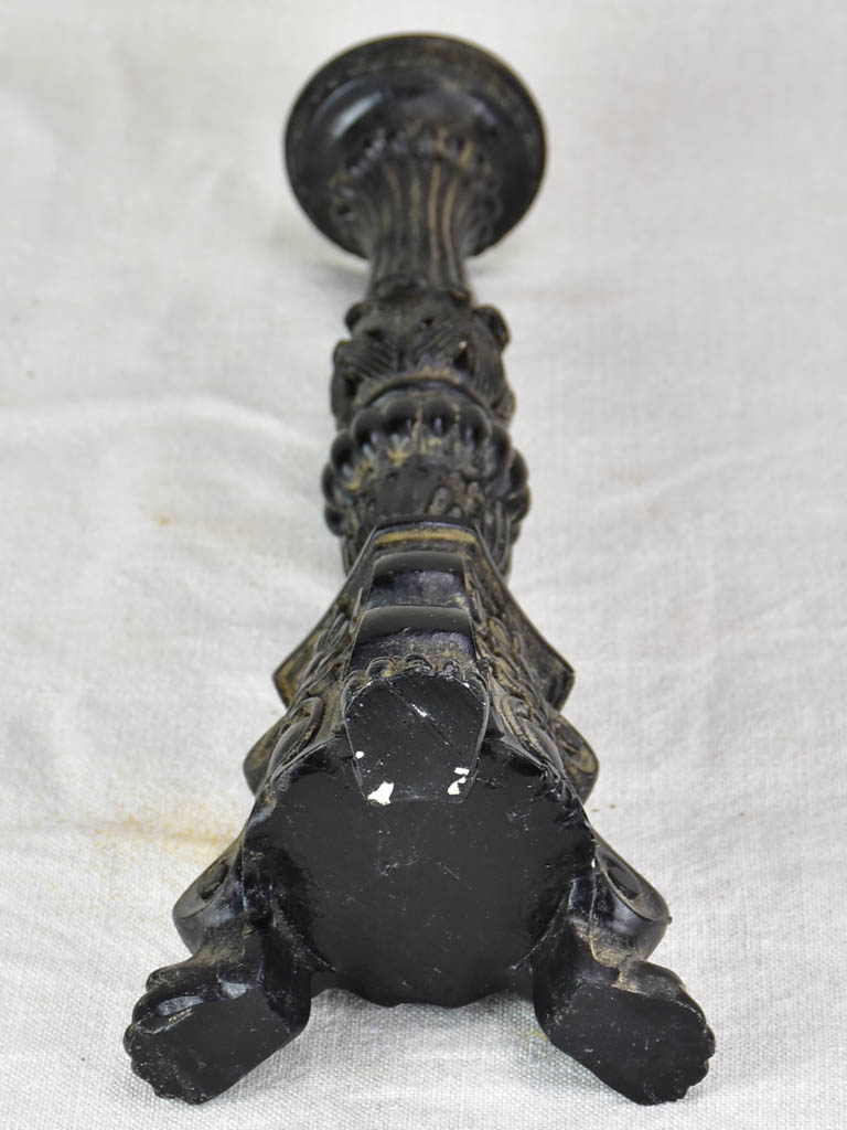 Antique candlestick with black paint finish 15¼"