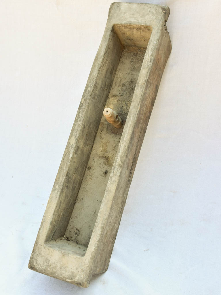 Rare French oak wine-making rectangular basin 45¾"