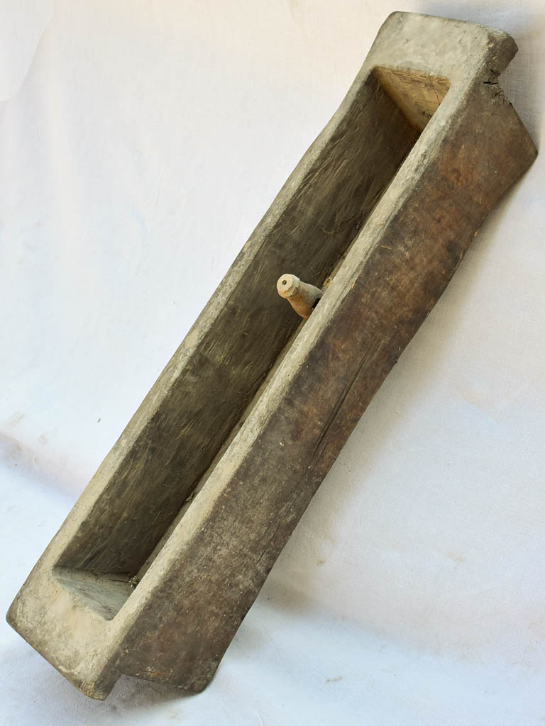 Rare French oak wine-making rectangular basin 45¾"