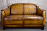 Vintage small leather sofa - two seater