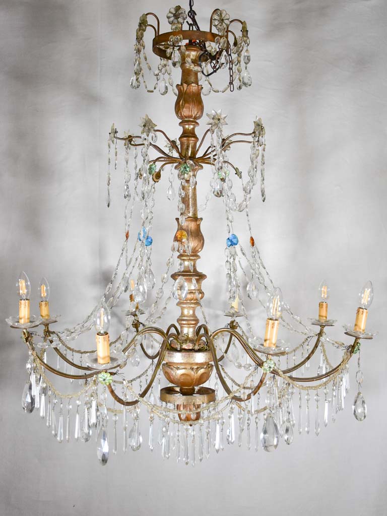 RESERVED Large early 19th-century Italian chandelier 45" x 30¾"