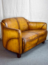 Vintage small leather sofa - two seater