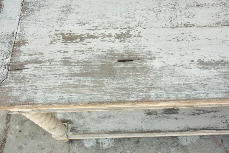 19th Century French oak drapery table with beige patina 30¼" x 62½"