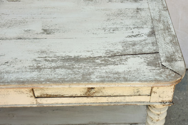 19th Century French oak drapery table with beige patina 30¼" x 62½"