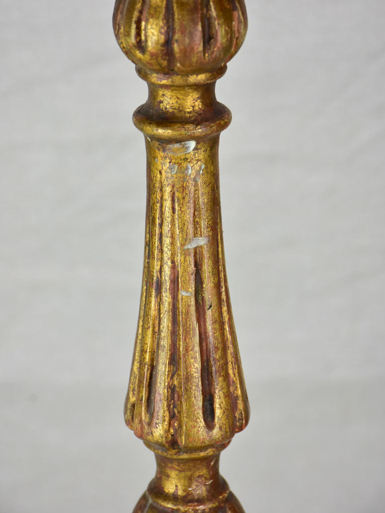 Time-Worn Gold Patina Candlestick Holder