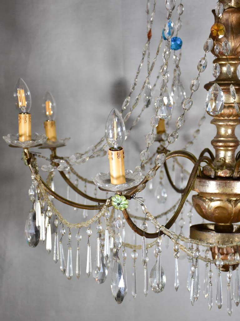 RESERVED Large early 19th-century Italian chandelier 45" x 30¾"