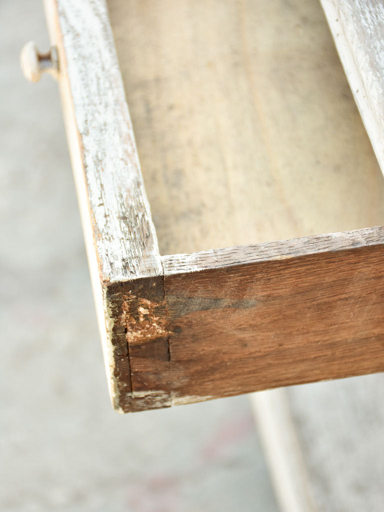 19th Century French oak drapery table with beige patina 30¼" x 62½"