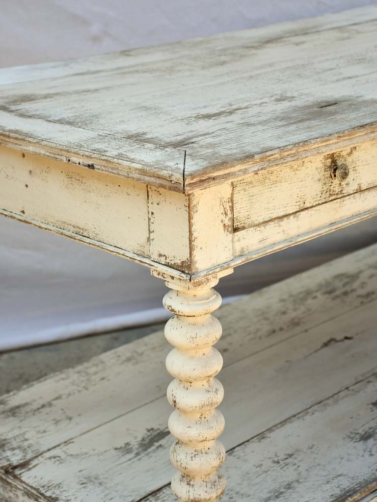 19th Century French oak drapery table with beige patina 30¼" x 62½"