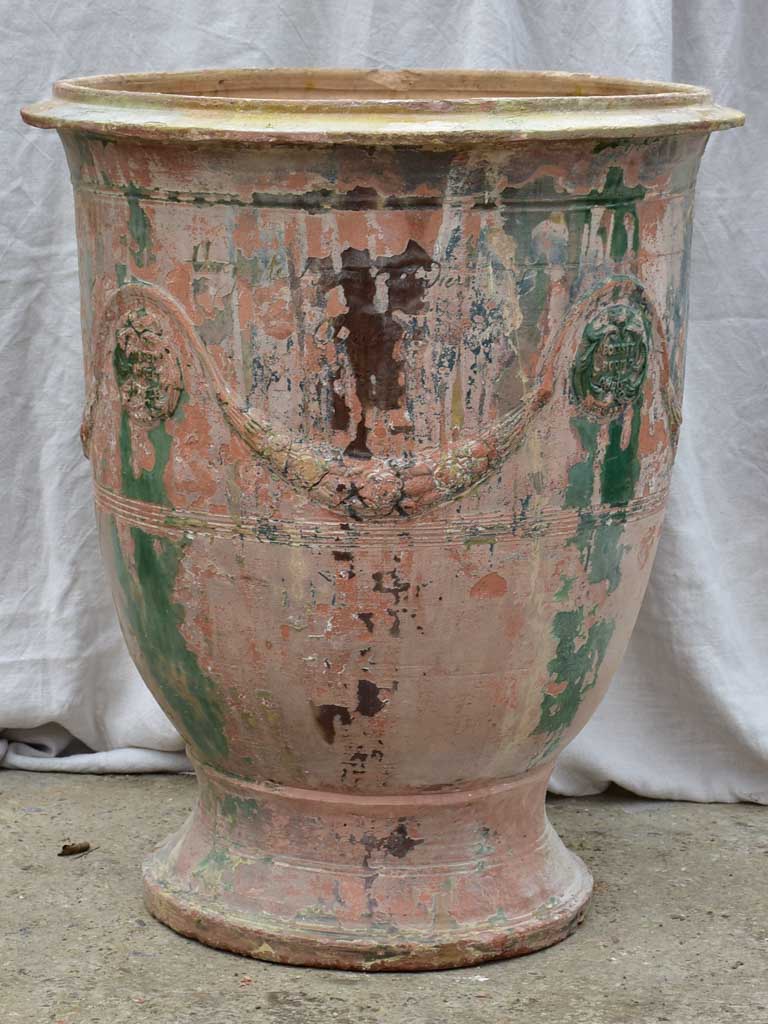 Very large antique terracotta Anduze urn - flame glaze 33½"