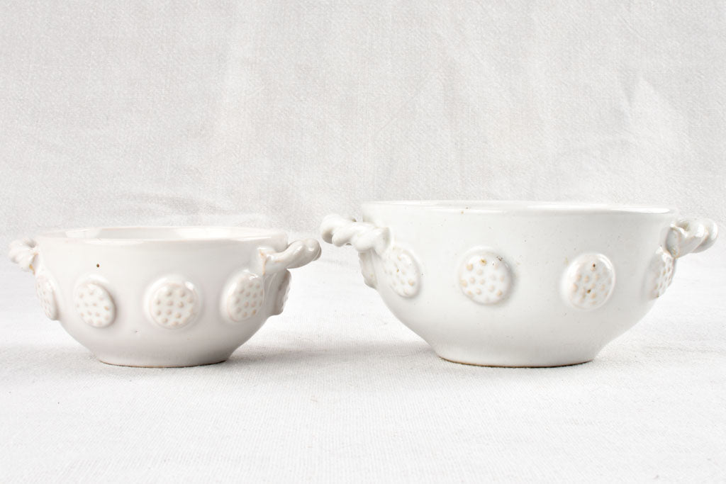 Pure white mid-century Tessier dishware