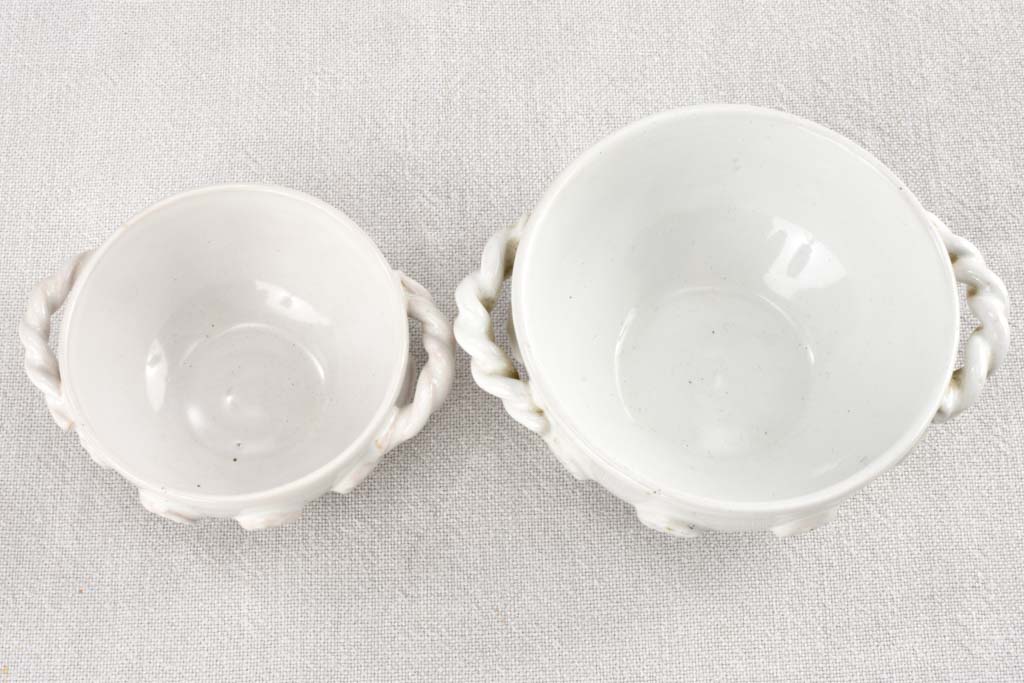 Relief-decorated white porcelain Tessier bowls