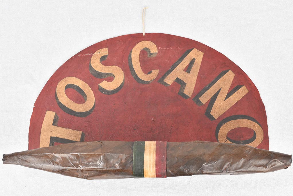 Antique Italian Toscano cigar sign 25½" x 14¼"