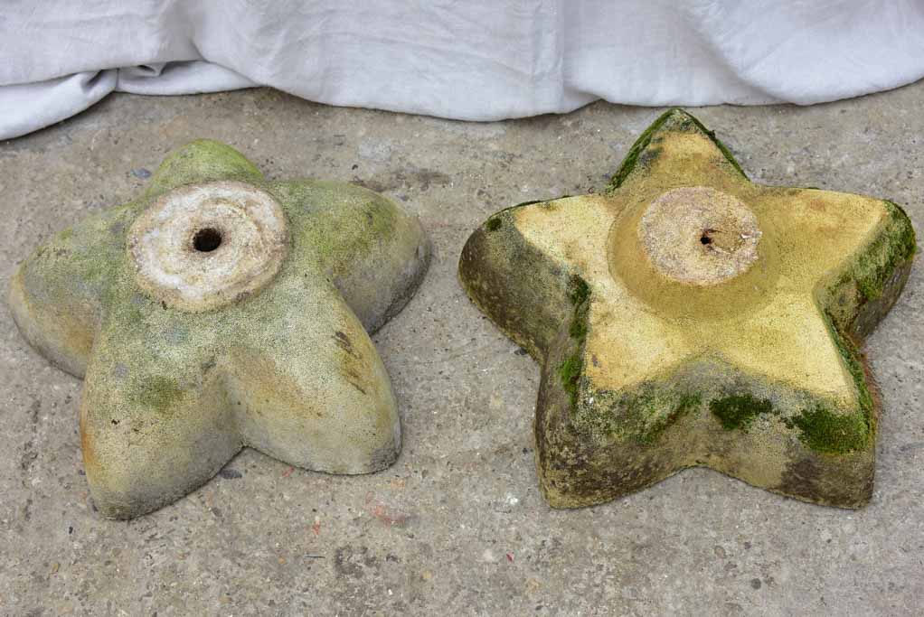 Two mid-century star-shaped garden planters - reconstituted stone