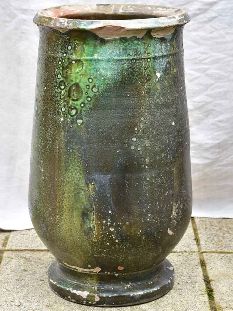 19th Century Anduze olive jar with green glaze 25¼"