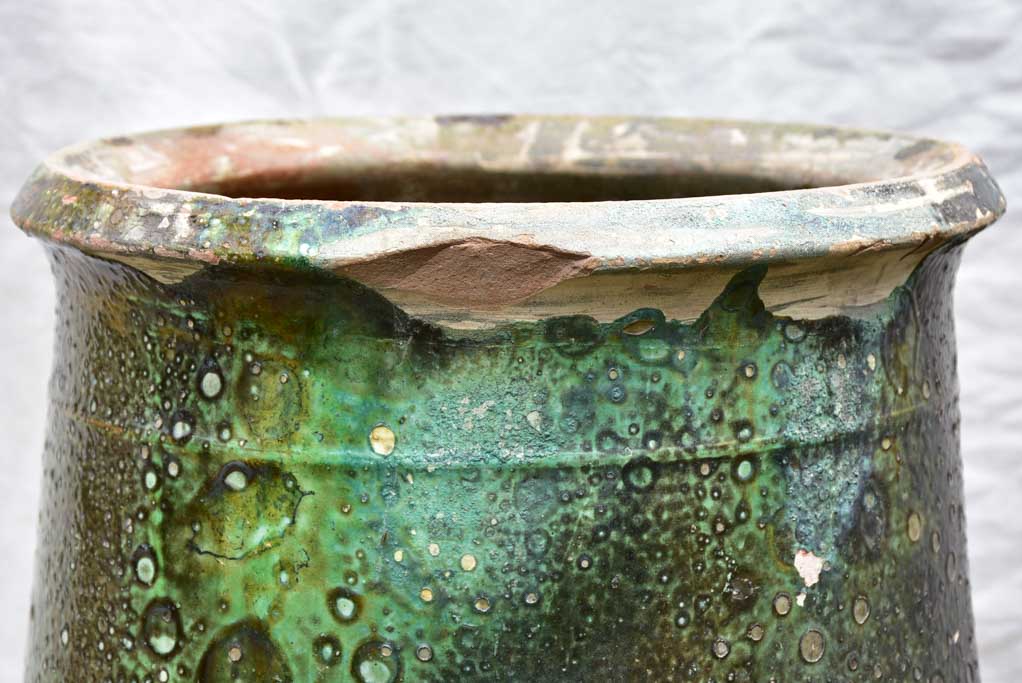 19th Century Anduze olive jar with green glaze 25¼"