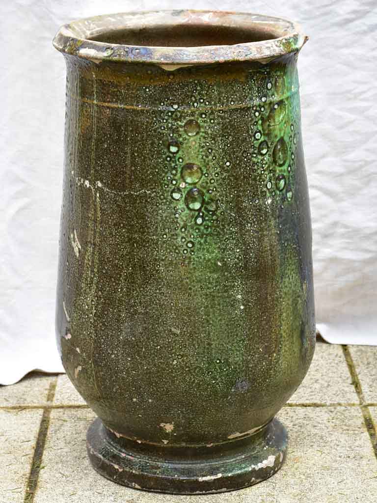 19th Century Anduze olive jar with green glaze 25¼"