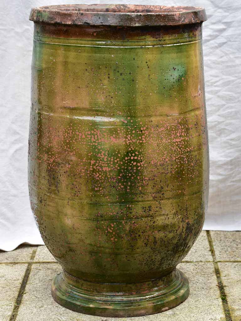 19th Century Anduze olive jar with green glaze - medium 28¼"