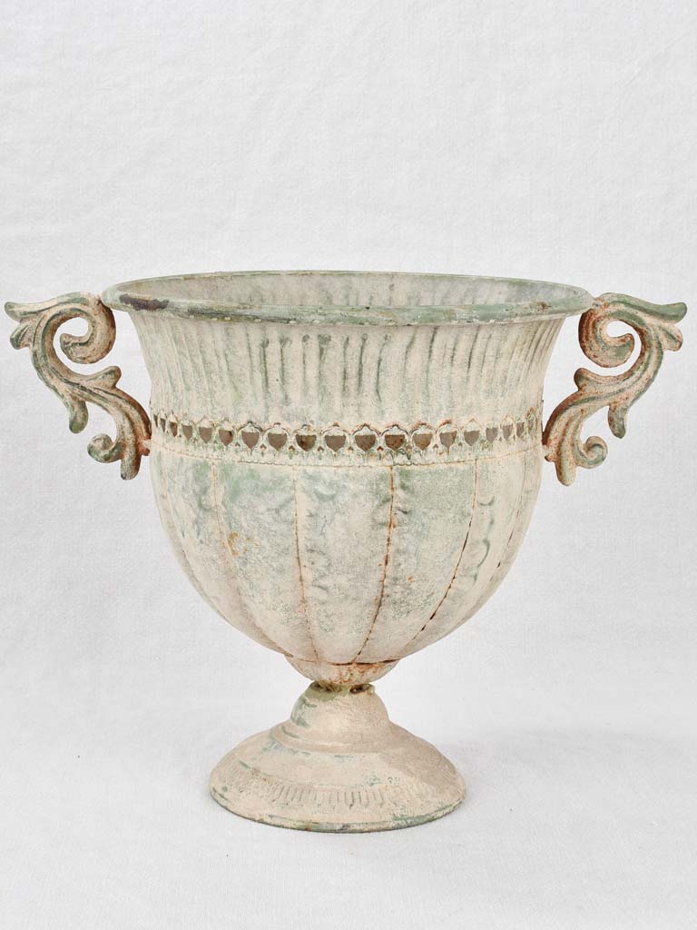 Antique French zinc cachepot 11¾"