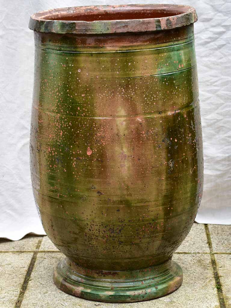 19th Century Anduze olive jar with green glaze - medium 28¼"