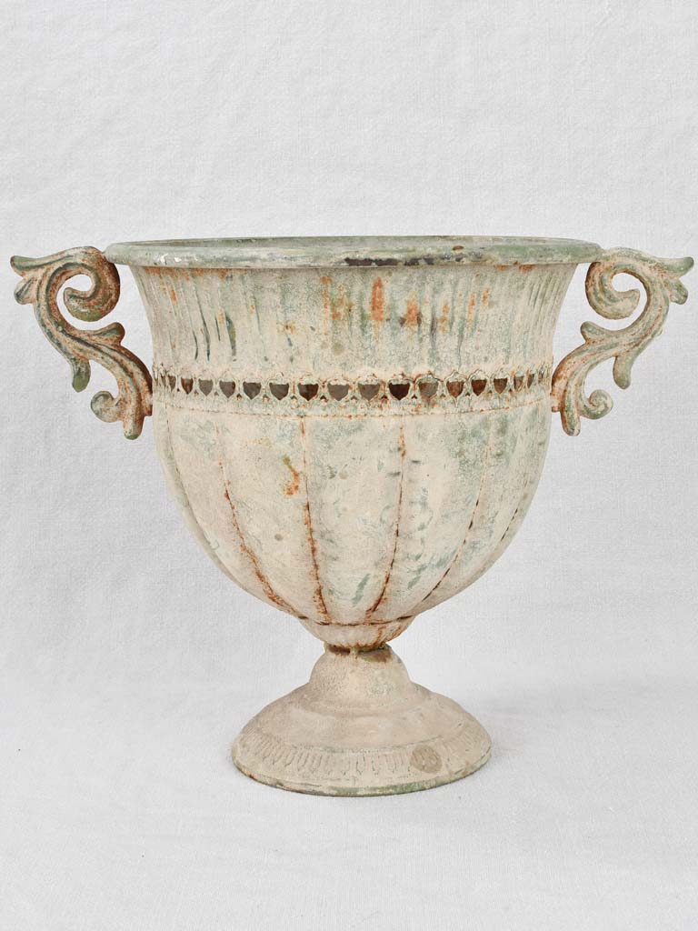 Antique French zinc cachepot 11¾"