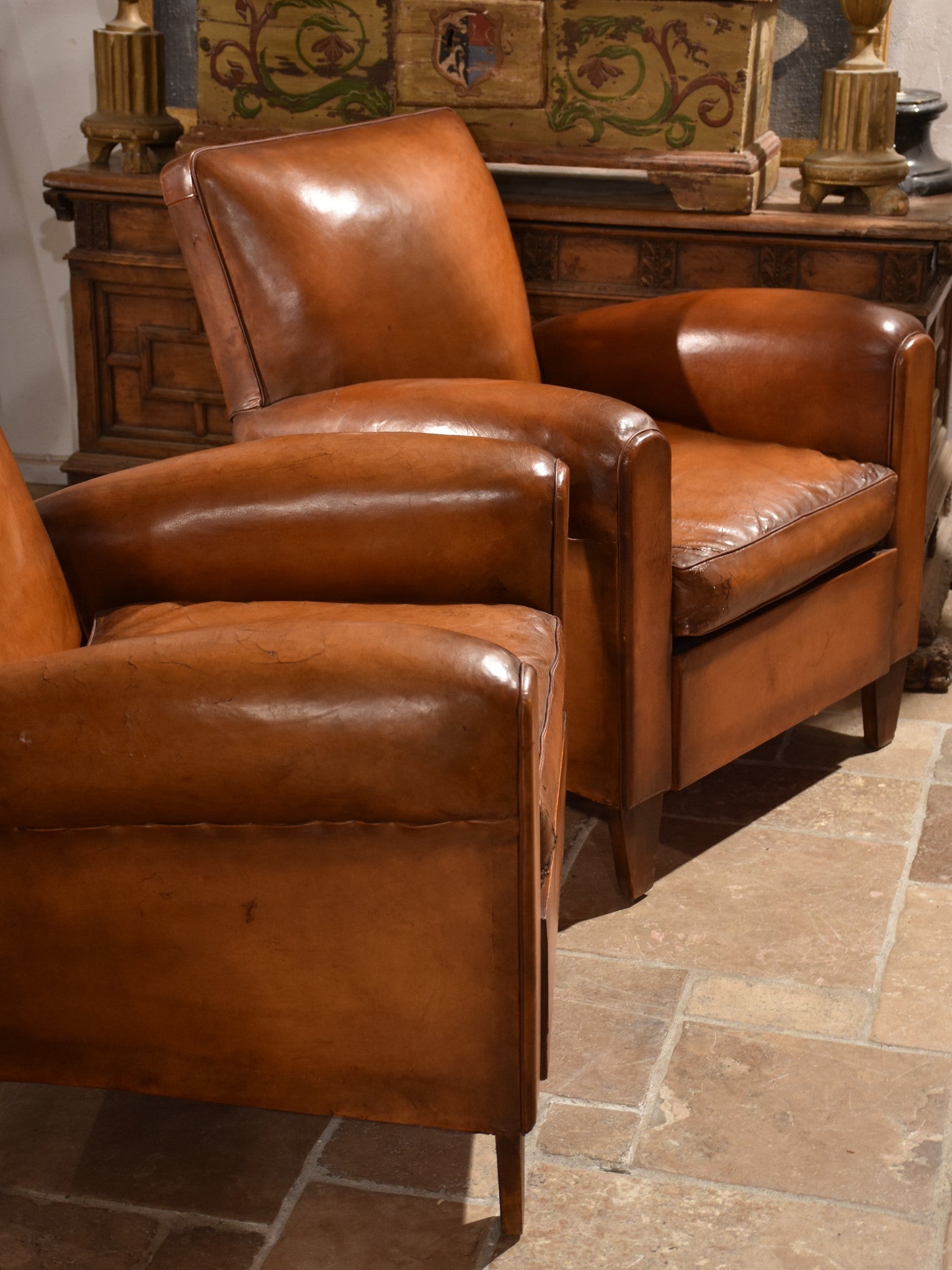 Pair of original French club chairs - 1950’s