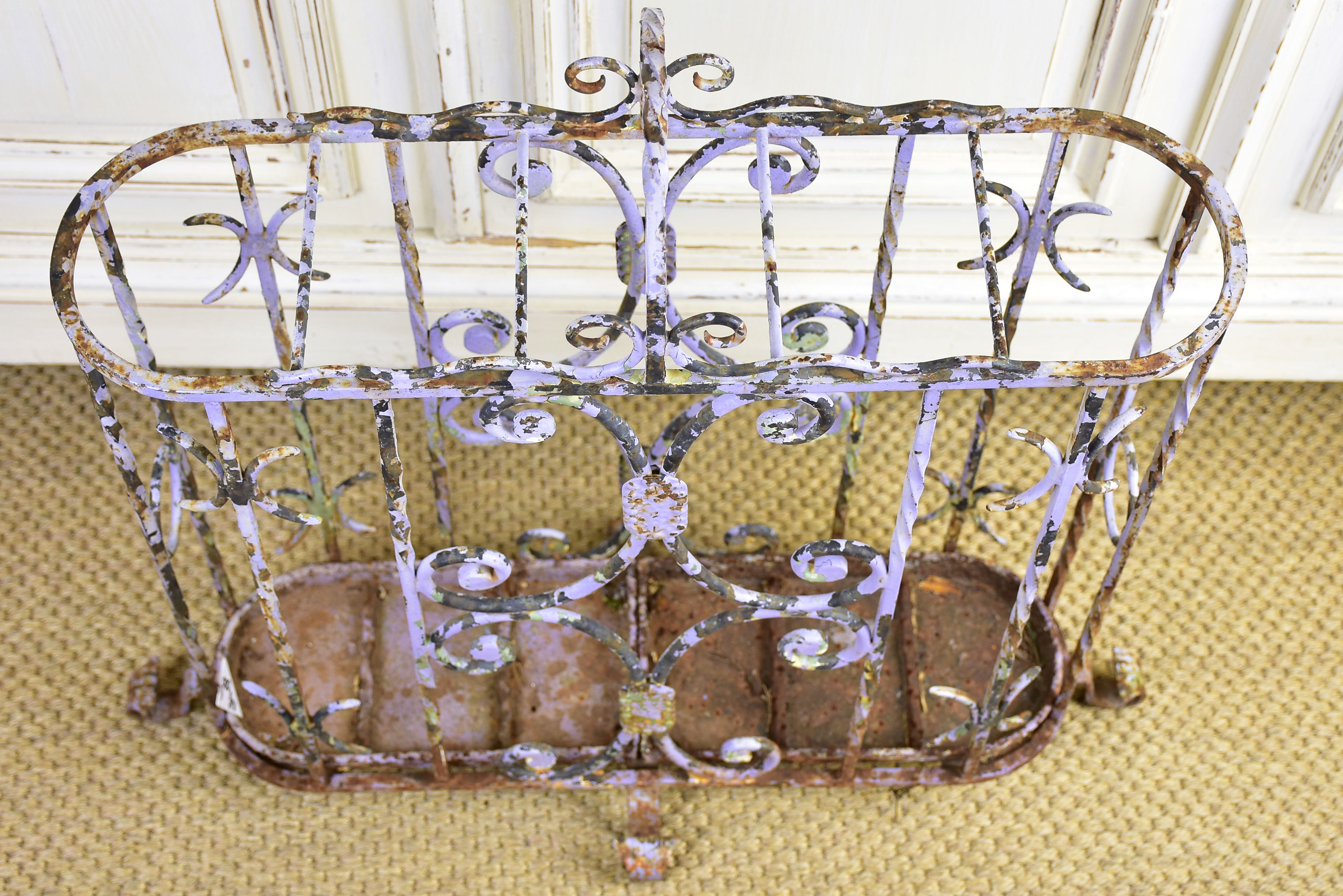 Antique wrought iron umbrella stand