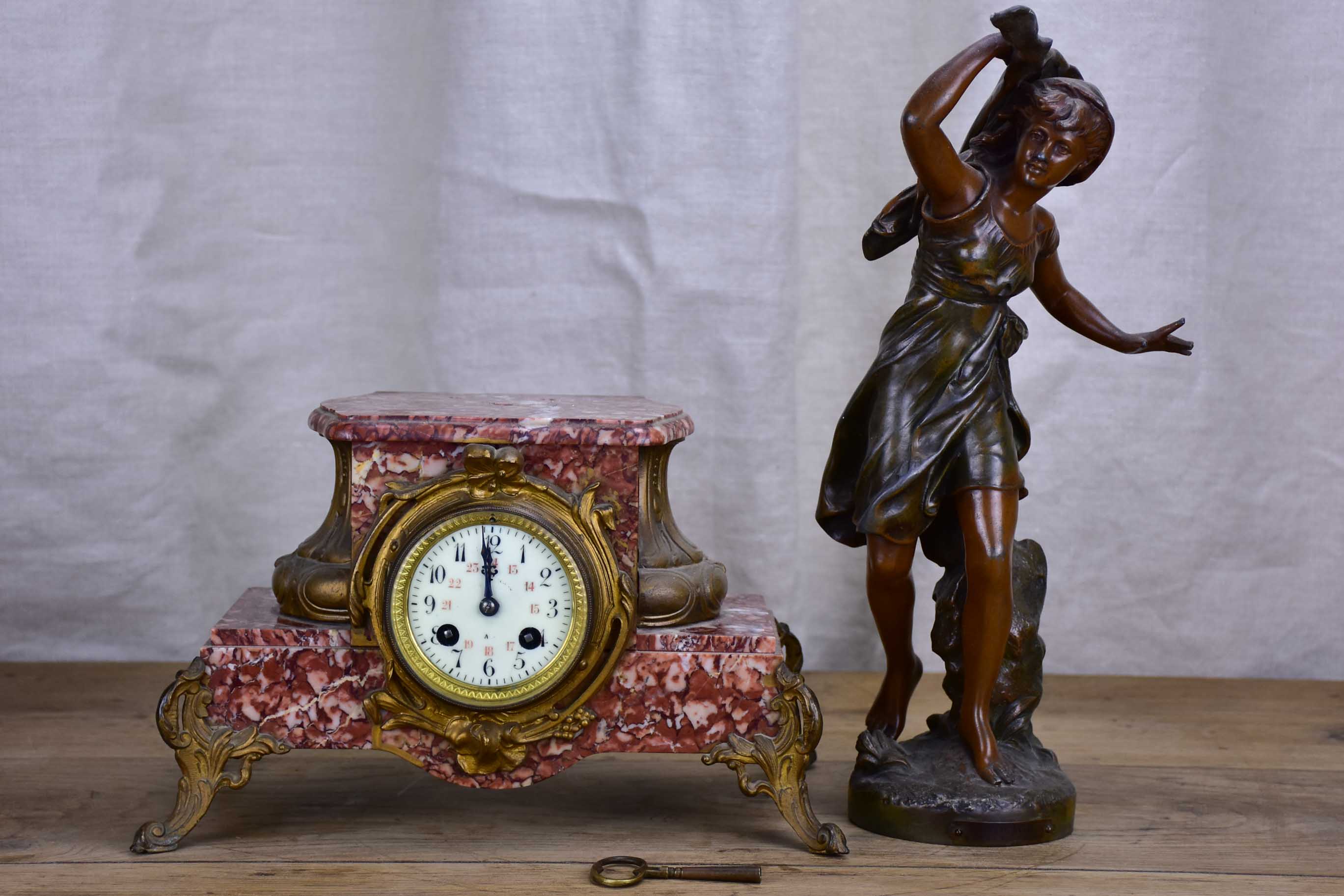 Antique French Louis XV clock - signed Morceaux