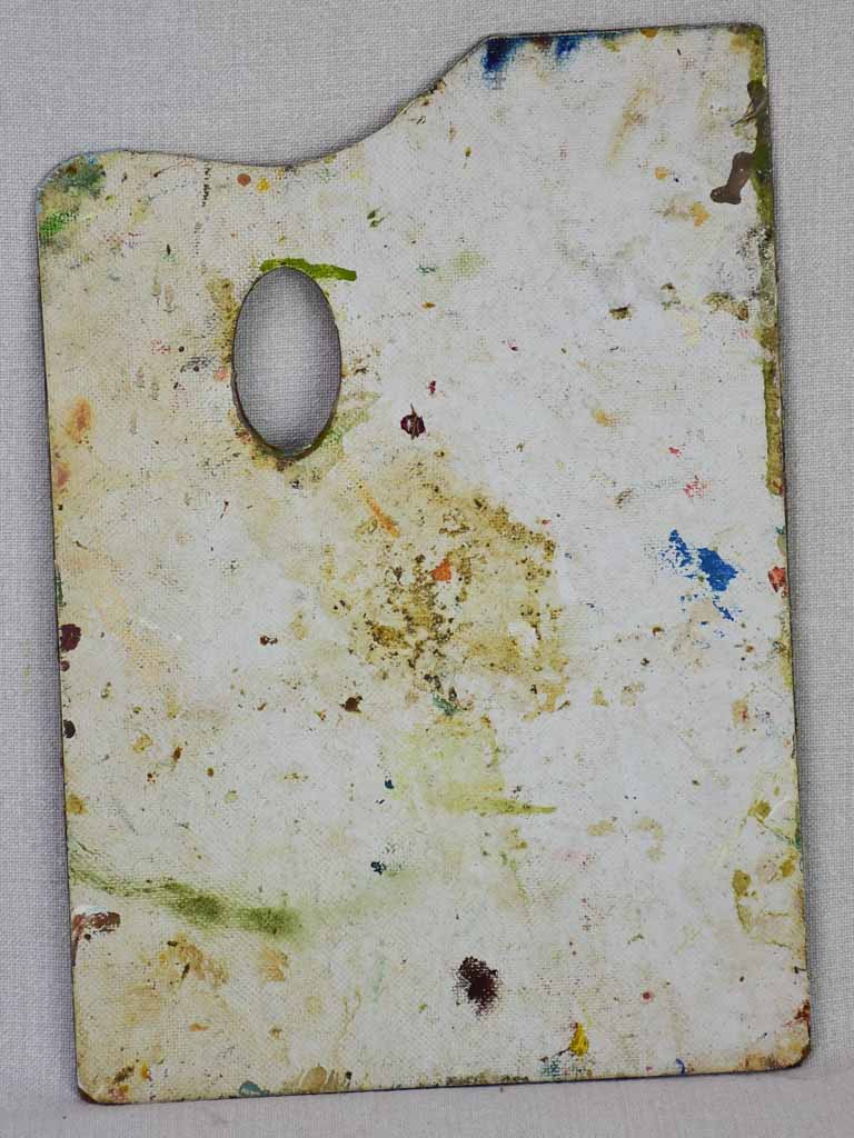 Large rectangular antique French artist's paint palette 14½" x 11"