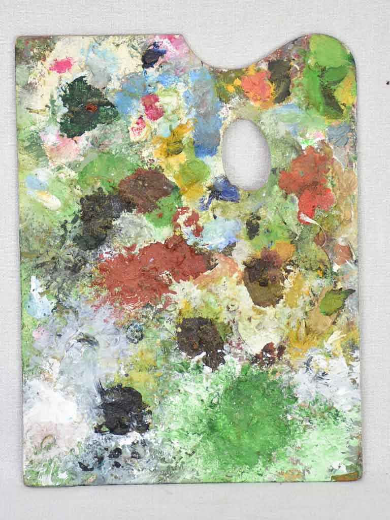 Antique French artist's paint palette 9½" x 13½"