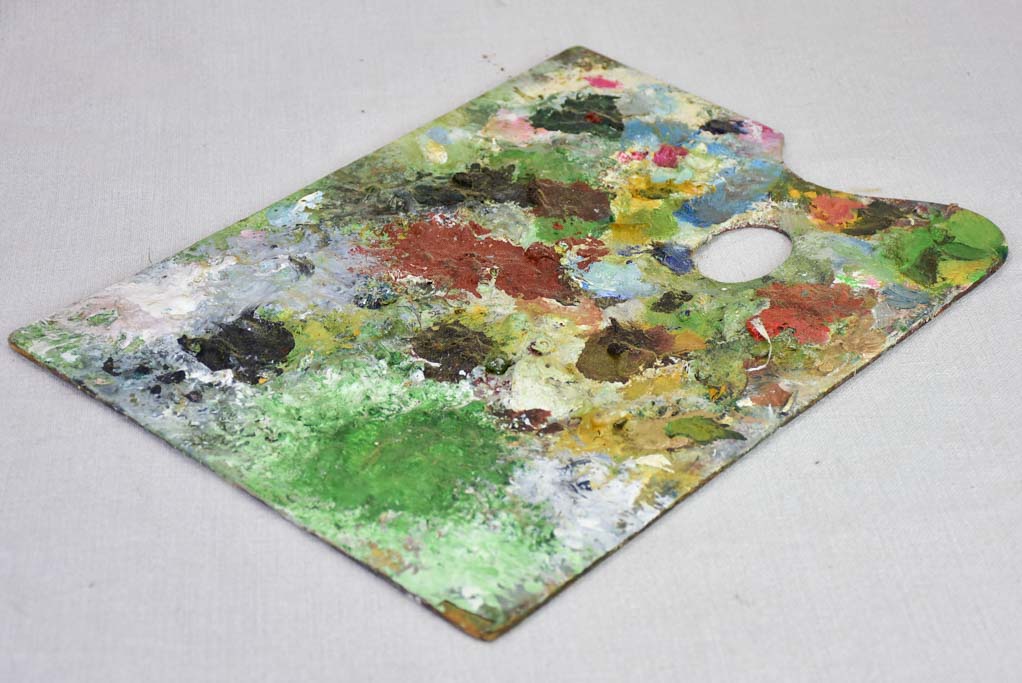 Antique French artist's paint palette 9½" x 13½"