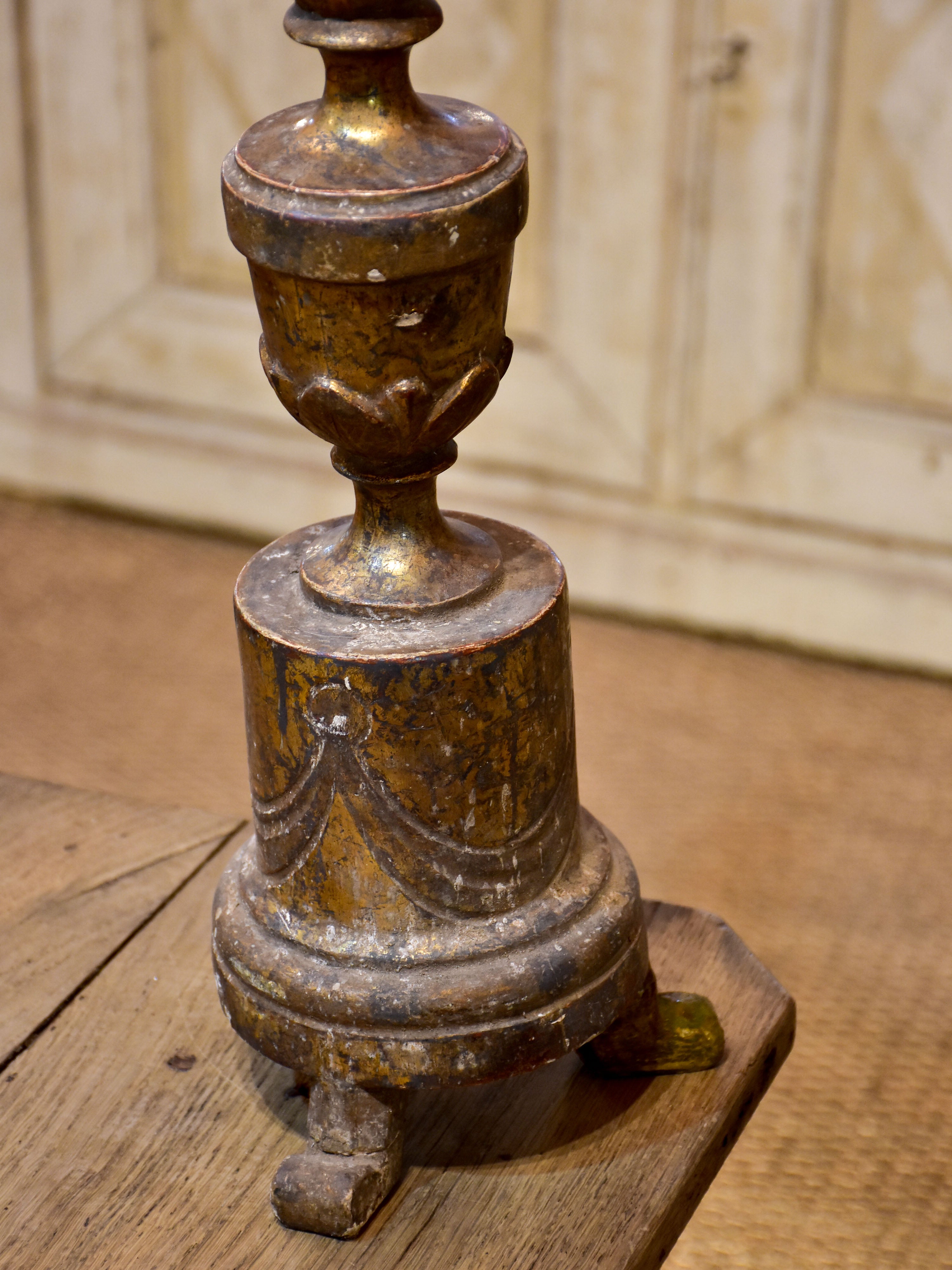 Pair of 19th century Italian candlestick lamps